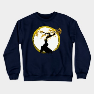 gold and yellow tree of success - Enso circle inspired bonsai tree gift Crewneck Sweatshirt